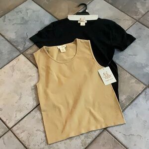 2 pack tops black and tan/nude size small  NWT